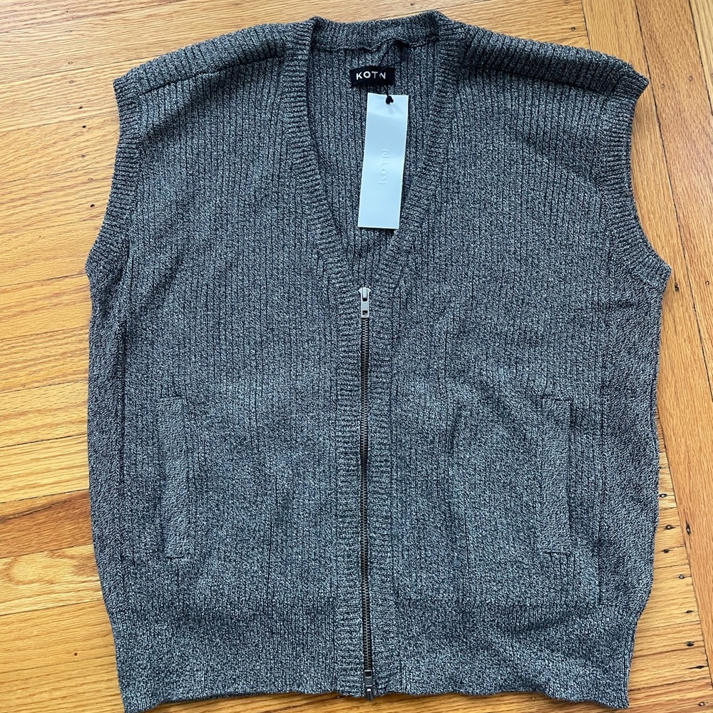 KOTN Charcoal Zip-Up Men's Sweater Vest